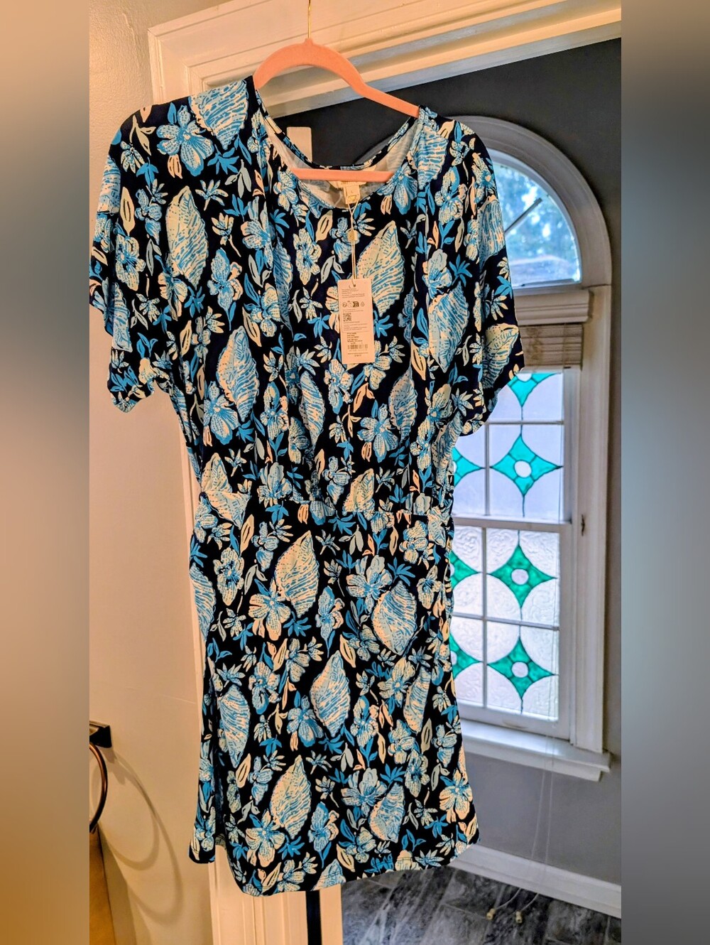 Lilly Pulitzer Large NWT Zahra Dress Low tide Navy SeaShell 🐚 Splendor
